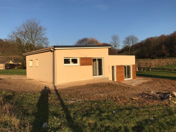 Construction d'une maison bois 93m² à La Frénaye (76) - extérieur