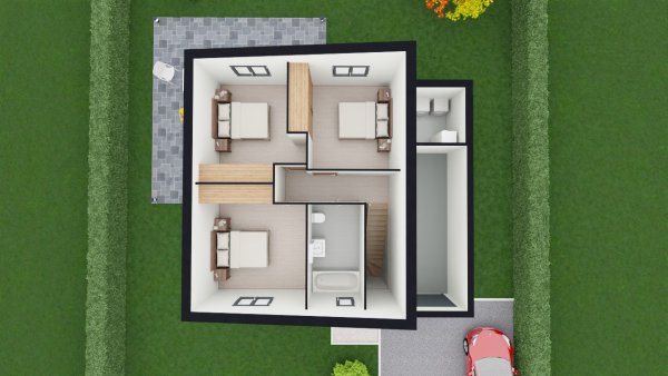 Plan de maison R+1 3 chambres Hortillons - étage