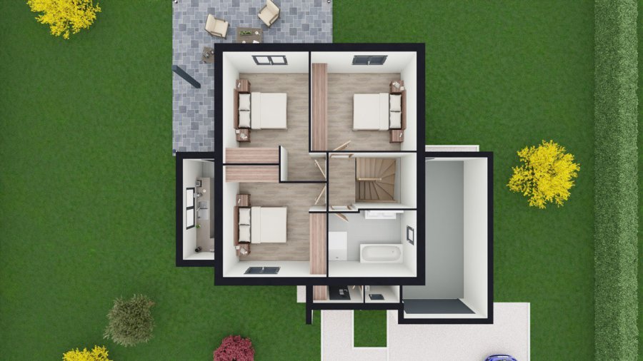 Plan de maison R+1 3 chambres Jules - étage